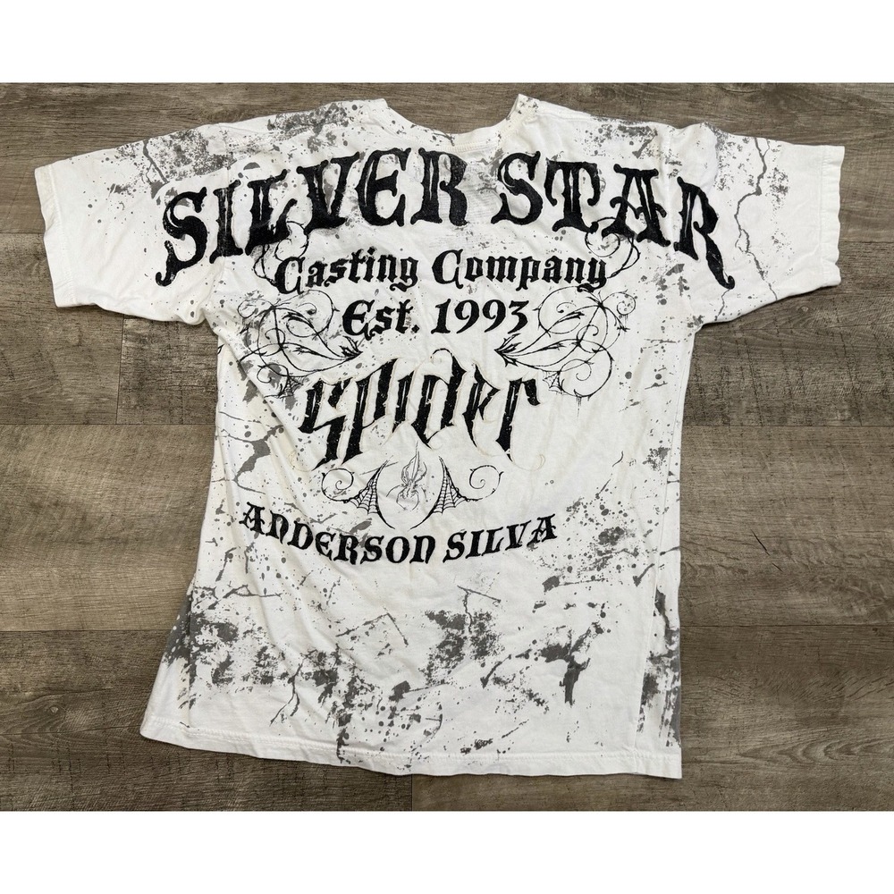 Silver Star Casting Company Shirt Mens XL Spider USA White Black - Picture 5 of 5